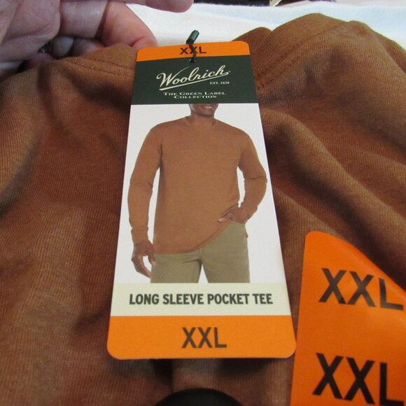NWT Woolrich Brown Long Sleeve Pocket Tee Size XXL Green Label Collection - Picture 6 of 10